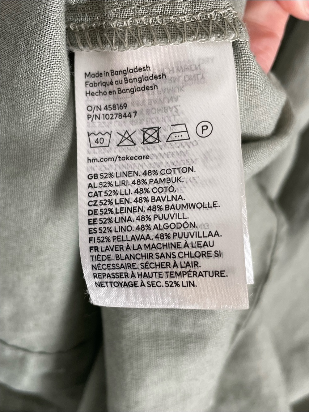 H&M Casual Long-Sleeve Button-Down Shirt — Light Sage - Picture 5 of 10